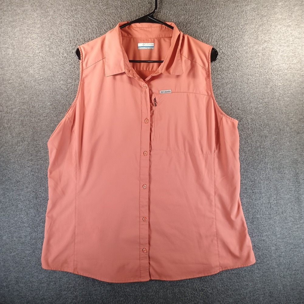 Columbia Kestrel Trailβ Lite Sleeveless Shirt Womens XXL 2XL Peach Pocket Vented